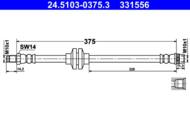24.5103-0375.3 - Przewód hamulcowy elastyczny ATE /przód/ GM MOVANO B 10-