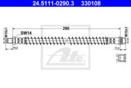 24.5111-0290.3 - Przewód hamulcowy elastyczny ATE PSA
