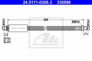 24.5111-0306.3 - Przewód hamulcowy elastyczny ATE /przód/ PSA 206 98-09