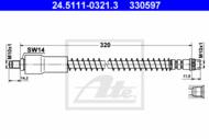 24.5111-0321.3 - Przewód hamulcowy elastyczny ATE RENAULT CLIO II 98-05