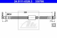 24.5111-0326.3 - Przewód hamulcowy elastyczny ATE /tył/ RENAULT MASTER 98-