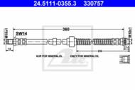 24.5111-0355.3 - Przewód hamulcowy elastyczny ATE /P/ PSA XANTIA 93-01