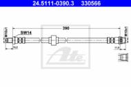 24.5111-0390.3 - Przewód hamulcowy elastyczny ATE RENAULT MEGANE 96-02 420mm