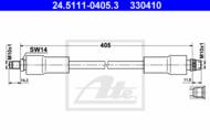 24.5111-0405.3 - Przewód hamulcowy elastyczny ATE /przód/ RENAULT 25 84-92