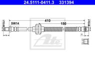 24.5111-0411.3 - Przewód hamulcowy elastyczny ATE 
