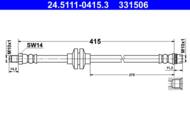24.5111-0415.3 - Przewód hamulcowy elastyczny ATE /przód/ DACIA DUSTER 10-