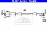 24.5111-0420.3 - Przewód hamulcowy elastyczny ATE /przód/ PSA 307 00-