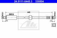 24.5111-0445.3 - Przewód hamulcowy elastyczny ATE /P/ RENAULT LAGUNA 93-01