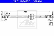 24.5111-0455.3 - Przewód hamulcowy elastyczny ATE RENAULT CLIO III 05-