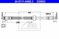 24.5111-0460.3 - Przewód hamulcowy elastyczny ATE /przód/ PSA XSARA