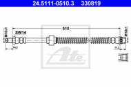 24.5111-0510.3 - Przewód hamulcowy elastyczny ATE /P/ RENAULT MASTER 98-06