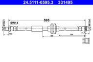 24.5111-0595.3 - Przewód hamulcowy elastyczny ATE 
