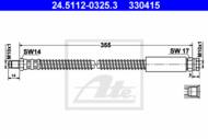 24.5112-0325.3 - Przewód hamulcowy elastyczny ATE /przód/ PSA 205