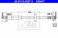 24.5112-0327.3 - Przewód hamulcowy elastyczny ATE /przód/ PSA 309