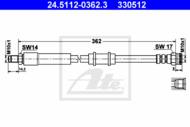 24.5112-0362.3 - Przewód hamulcowy elastyczny ATE FIAT/PSA