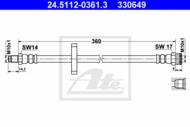 24.5112-0361.3 - Przewód hamulcowy elastyczny ATE /tył/ PSA JUMPER 94-01