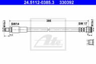24.5112-0385.3 - Przewód hamulcowy elastyczny ATE /przód/ RENAULT ESPACE 84-90