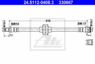 24.5112-0408.3 - Przewód hamulcowy elastyczny ATE /tył/ ALFA ROMEO 147 01-