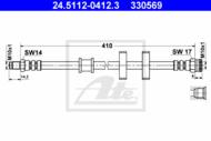 24.5112-0412.3 - Przewód hamulcowy elastyczny ATE /przód/ VAG IBIZA 85-93