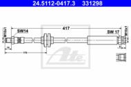 24.5112-0417.3 - Przewód hamulcowy elastyczny ATE /tył/ FIAT DUCATO 06-