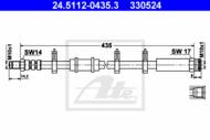 24.5112-0435.3 - Przewód hamulcowy elastyczny ATE /P/ FIAT DUCATO 84-94