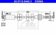 24.5112-0445.3 - Przewód hamulcowy elastyczny ATE /P/ FIAT CINQUECENTO 91-99