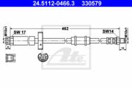 24.5112-0466.3 - Przewód hamulcowy elastyczny ATE /P/ FIAT DUCATO 94-01