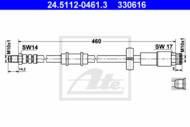 24.5112-0461.3 - Przewód hamulcowy elastyczny ATE /P/ FIAT DUCATO 00-01