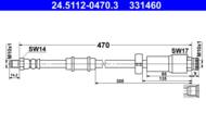 24.5112-0470.3 - Przewód hamulcowy elastyczny ATE /P/ GIETKI FIAT DUCATO 01-06