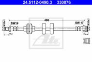 24.5112-0490.3 - Przewód hamulcowy elastyczny ATE /przód/ FIAT DOBLO 05-10