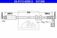 24.5113-0209.3 - Przewód hamulcowy elastyczny ATE VAG A6 QUATTRO 94-97