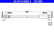 24.5113-0283.3 - Przewód hamulcowy elastyczny ATE /tył/ BMW 7 E38 93-01