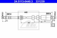 24.5113-0440.3 - Przewód hamulcowy elastyczny ATE /przód/ BMW 3 E90 05-11