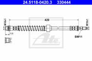 24.5118-0420.3 - Przewód hamulcowy elastyczny ATE PSA 405
