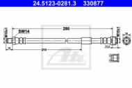 24.5123-0281.3 - Przewód hamulcowy elastyczny ATE DB A-KLASA 97-04