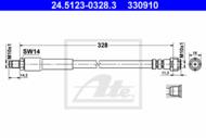 24.5123-0328.3 - Przewód hamulcowy elastyczny ATE /tył/ DB VITO 03-