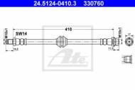 24.5124-0410.3 - Przewód hamulcowy elastyczny ATE FORD FOCUS 00-01