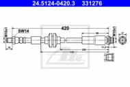 24.5124-0420.3 - Przewód hamulcowy elastyczny ATE 
