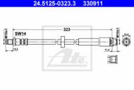 24.5125-0323.3 - Przewód hamulcowy elastyczny ATE /tył/ VAG A6 05-11