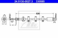 24.5130-0527.3 - Przewód hamulcowy elastyczny ATE /przód L/ PSA 406 95-04