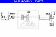 24.5131-0495.3 - Przewód hamulcowy elastyczny ATE /przód/ DB VITO 96-03