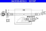 24.5133-0310.3 - Przewód hamulcowy elastyczny ATE /tył L/ FORD S-MAX 06-