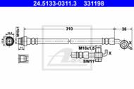 24.5133-0311.3 - Przewód hamulcowy elastyczny ATE /tył P/ FORD S-MAX 06-