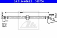 24.5134-0562.3 - Przewód hamulcowy elastyczny ATE /przód/ OPEL MOVANO 98-03