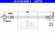 24.5135-0280.3 - Przewód hamulcowy elastyczny ATE /tył/ VAG A8 98-02