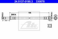 24.5137-0190.3 - Przewód hamulcowy elastyczny ATE /tył/ VAG T5 03-