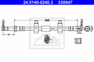 24.5140-0240.3 - Przewód hamulcowy elastyczny ATE /tył P/ VAG T5 03-