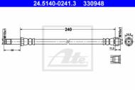 24.5140-0241.3 - Przewód hamulcowy elastyczny ATE /tył L/ VAG T5 03-