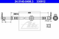 24.5140-0498.3 - Przewód hamulcowy elastyczny ATE /przód/ DB VITO 03-