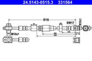 24.5143-0515.3 - Przewód hamulcowy elastyczny ATE /przód/ VAG UP 11-